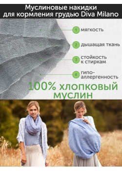 Накидка для кормления (милк снуд) муслиновая, Dark Blue