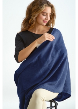 Накидка для кормления (милк снуд) муслиновая, Dark Blue