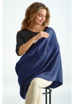 Накидка для кормления (милк снуд) муслиновая, Dark Blue