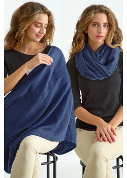 Накидка для кормления (милк снуд) муслиновая, Dark Blue