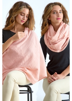 Накидка для кормления (милк-снуд) муслиновая, Powder