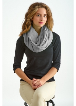 Накидка для кормления (милк-снуд) муслиновая, Grey