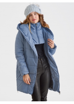 Слингокуртка зимняя (трансформер) 3в1, цвет серо-голубой