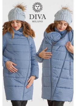 Слингокуртка зимняя (трансформер) 3в1, цвет серо-голубой