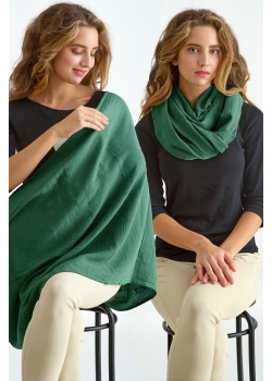 Милк-снуд (Накидка для кормления) муслиновый, Изумруд