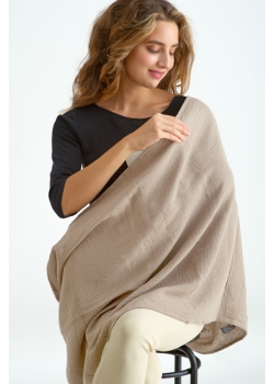 Накидка для кормления (милк-снуд) муслиновая, телесный