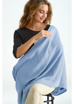 Накидка для кормления (милк-снуд) муслиновая, Denim