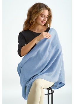 Накидка для кормления (милк-снуд) муслиновая, Denim