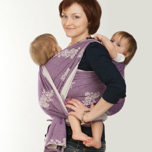 Слинг-шарф: намотка для двойни - двойное ребозо+КНК