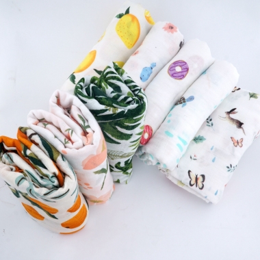 Муслиновая пеленка для новорожденных с бамбуком Diva большая, Lemon Bamboo