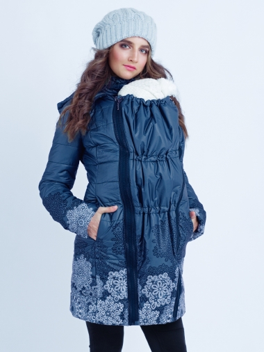 Слингокуртка зимняя 3 в 1 Diva Outerwear Azzurro Snowflakes