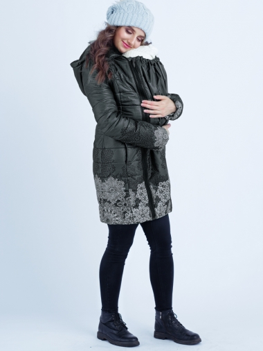 Слингокуртка зимняя 3 в 1 Diva Outerwear Nero Snowflakes
