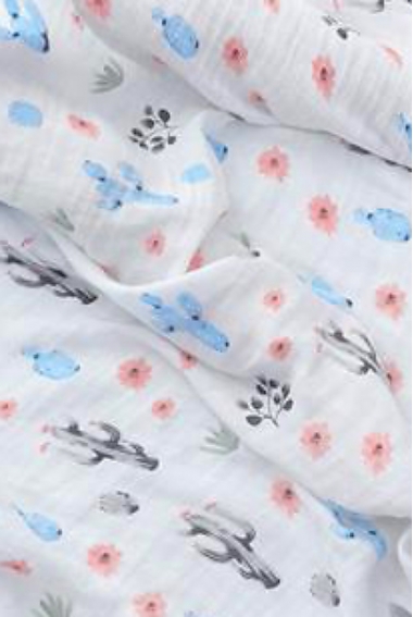 Муслиновая пеленка для новорожденных с бамбуком Diva, Grey Cactus