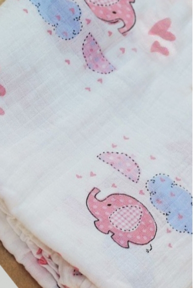 Муслиновая пеленка для новорожденных Diva большая, Elephant