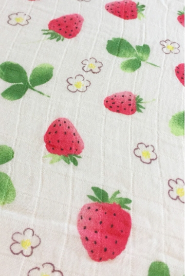 Муслиновая пеленка для новорожденных с бамбуком Diva большая, Strawberry