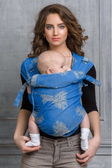 Май-слинг Diva Basico, Azzurro с капюшоном