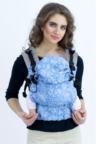 Эрго-рюкзак для новорожденных Diva Milano Veneziano Cielo Simple One! с шелком и льном