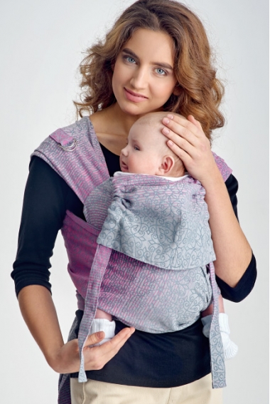 Май-слинг для новорожденного Diva Basico, Rosa с капюшоном