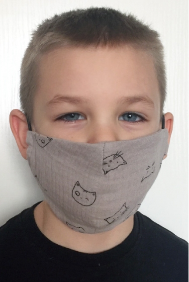 Медицинская маска многоразовая детская против вирусов, Grey Cats