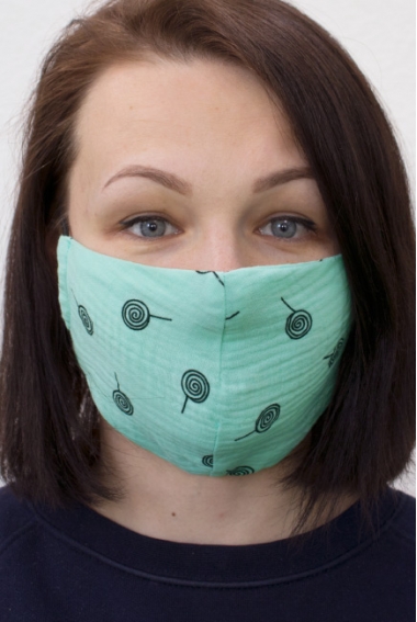 Медицинская маска многоразовая марлевая (для взрослого), Mint Candy