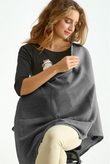 Накидка для кормления (милк снуд) муслиновая, Dark Grey Накидка для кормления (милк снуд) муслиновая, Dark Grey