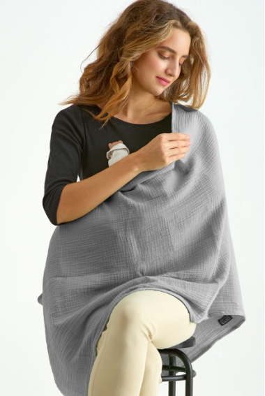 Накидка для кормления (милк-снуд) муслиновая, Grey Накидка для кормления (милк-снуд) муслиновая, Grey