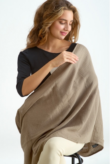 Накидка для кормления (милк-снуд) муслиновая, Khaki Накидка для кормления (милк-снуд) муслиновая, Khaki