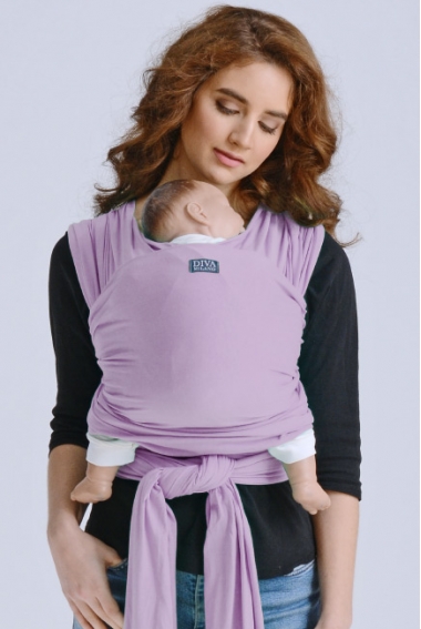 Трикотажный слинг-шарф с рождения Diva Stretchy, Lavanda Трикотажный слинг-шарф с рождения Diva Stretchy, Lavanda