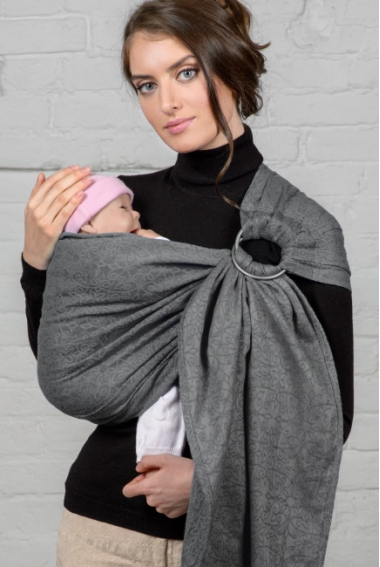 Слинг с кольцами для новорожденных Diva Basico, Charcoal Слинг с кольцами для новорожденных Diva Basico, Charcoal