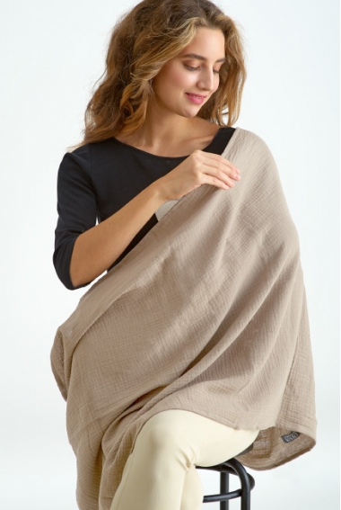 Накидка для кормления (милк-снуд) муслиновая, телесный Накидка для кормления (милк-снуд) муслиновая, телесный