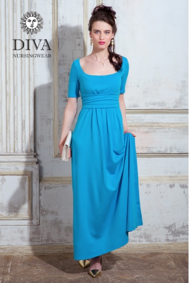 Платье для кормящих и беременных Diva Nursingwear Stella Maxi, Celeste